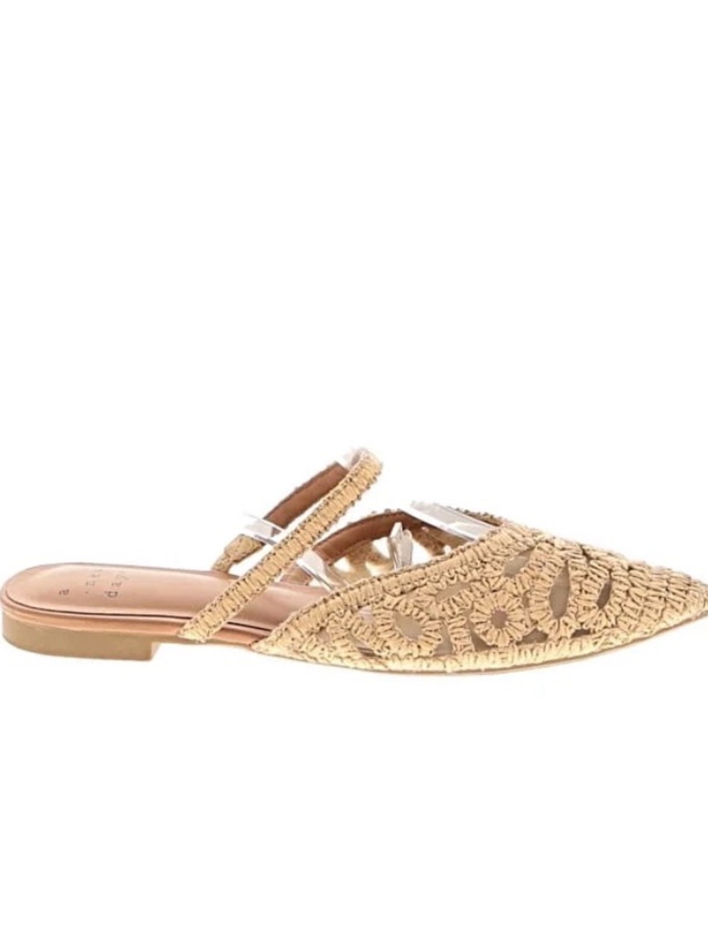 A New Day Vienna Raffia Pointed Toe Mules Flats 7.5